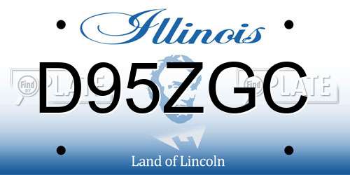 D95ZGC Illinois License Plate