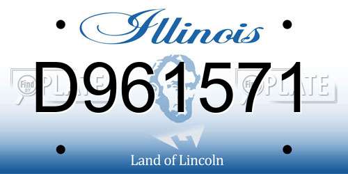 D961571 Illinois License Plate