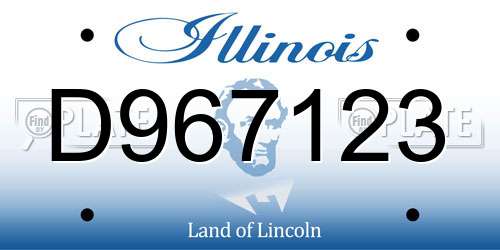 D967123 Illinois License Plate