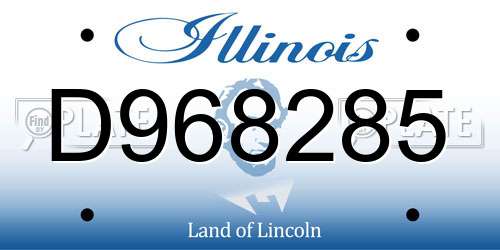 D968285 Illinois License Plate