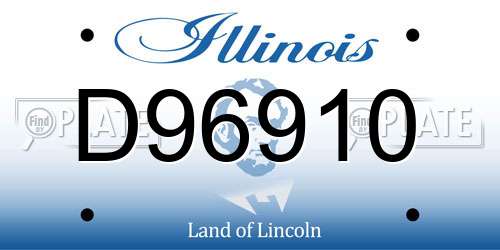 D96910 Illinois License Plate