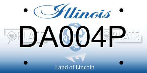 DA004P Illinois License Plate