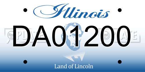 DA01200 Illinois License Plate