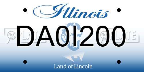 DA0I200 Illinois License Plate