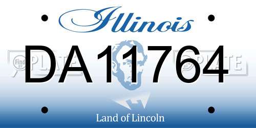 DA11764 Illinois License Plate