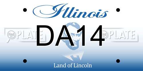 DA14 Illinois License Plate