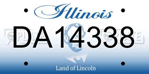 DA14338 Illinois License Plate