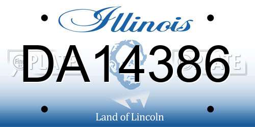 DA14386 Illinois License Plate