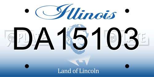 DA15103 Illinois License Plate