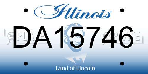DA15746 Illinois License Plate