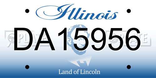 DA15956 Illinois License Plate
