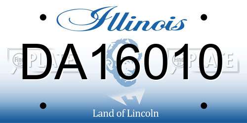 DA16010 Illinois License Plate