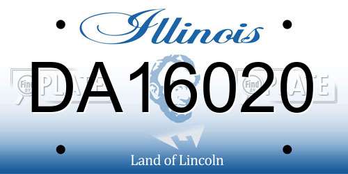 DA16020 Illinois License Plate