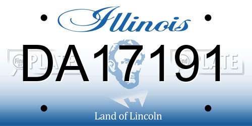 DA17191 Illinois License Plate