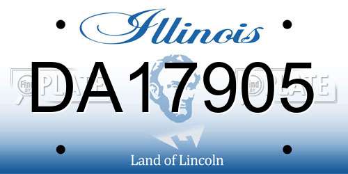 DA17905 Illinois License Plate