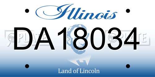 DA18034 Illinois License Plate