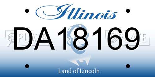 DA18169 Illinois License Plate