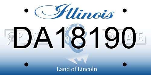 DA18190 Illinois License Plate