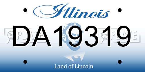 DA19319 Illinois License Plate