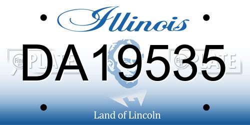 DA19535 Illinois License Plate