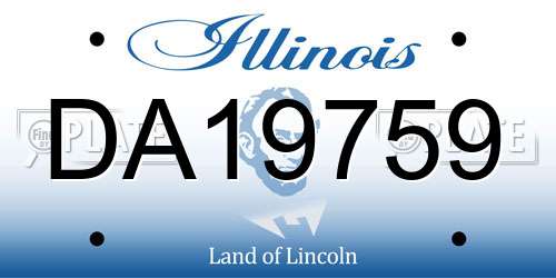 DA19759 Illinois License Plate