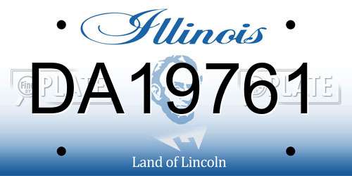 DA19761 Illinois License Plate