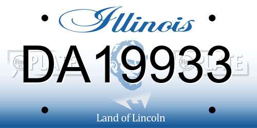 DA19933 Illinois License Plate