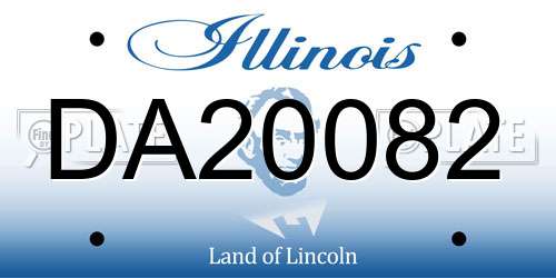 DA20082 Illinois License Plate