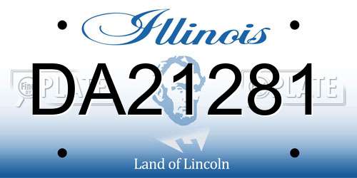 DA21281 Illinois License Plate