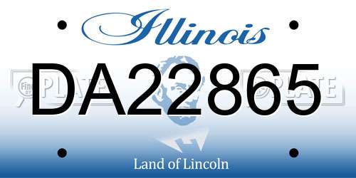 DA22865 Illinois License Plate