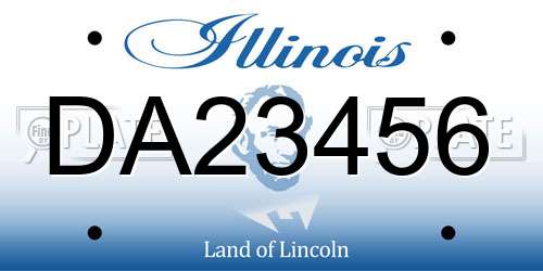 DA23456 Illinois License Plate