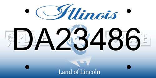 DA23486 Illinois License Plate