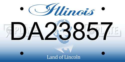 DA23857 Illinois License Plate