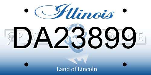 DA23899 Illinois License Plate