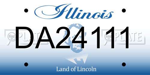 DA24111 Illinois License Plate
