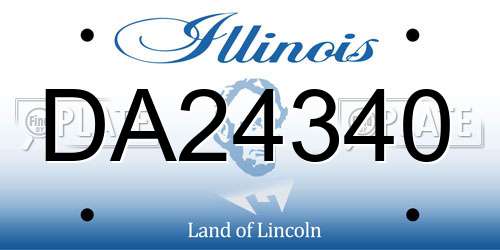 DA24340 Illinois License Plate