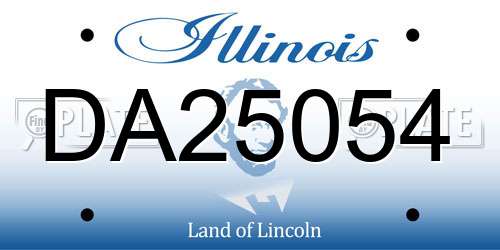 DA25054 Illinois License Plate