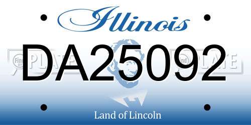 DA25092 Illinois License Plate