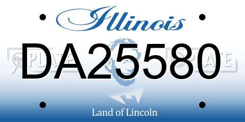 DA25580 Illinois License Plate