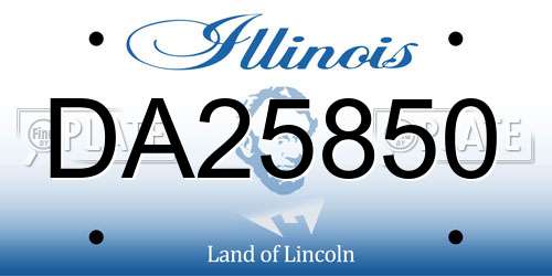 DA25850 Illinois License Plate