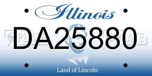DA25880 Illinois License Plate