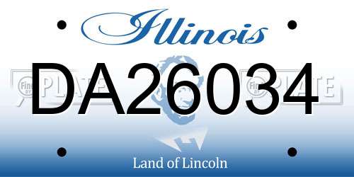DA26034 Illinois License Plate