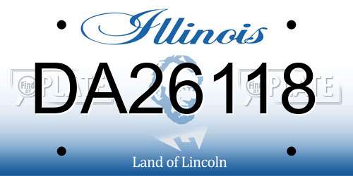 DA26118 Illinois License Plate