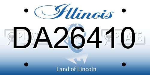 DA26410 Illinois License Plate