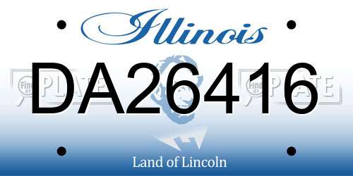 DA26416 Illinois License Plate