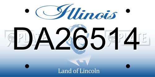 DA26514 Illinois License Plate