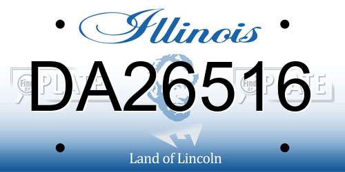 DA26516 Illinois License Plate