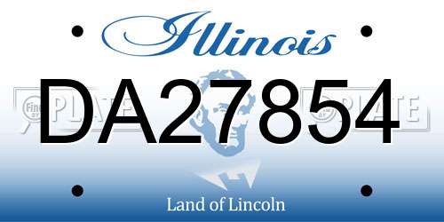 DA27854 Illinois License Plate