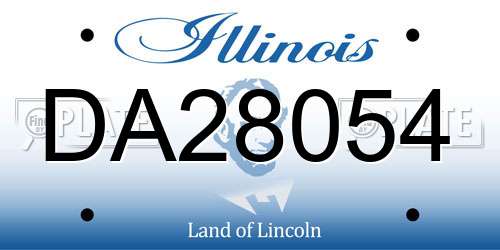 DA28054 Illinois License Plate