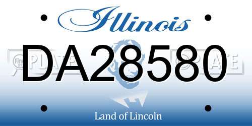 DA28580 Illinois License Plate